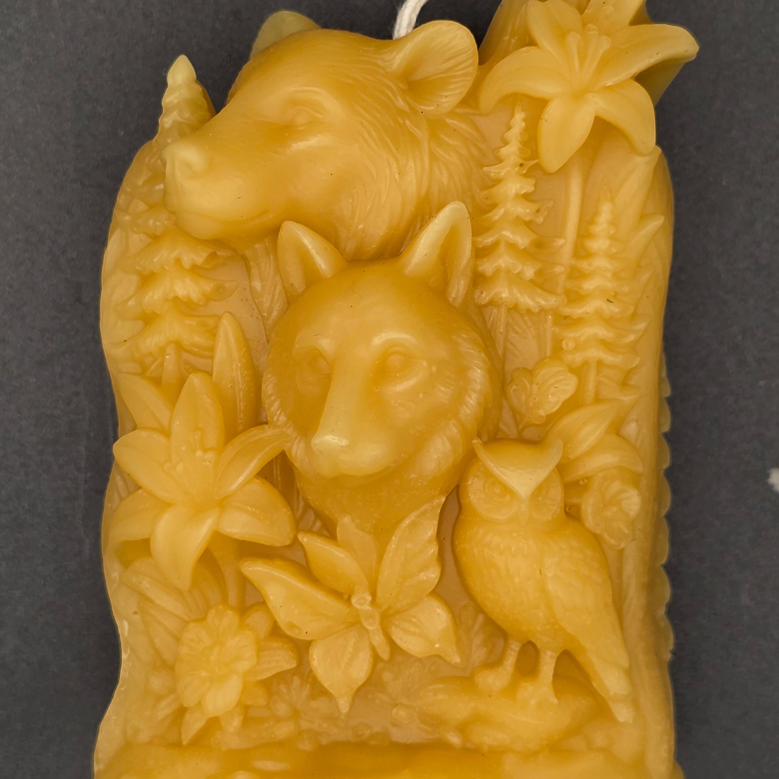 Bear wolf owl candle